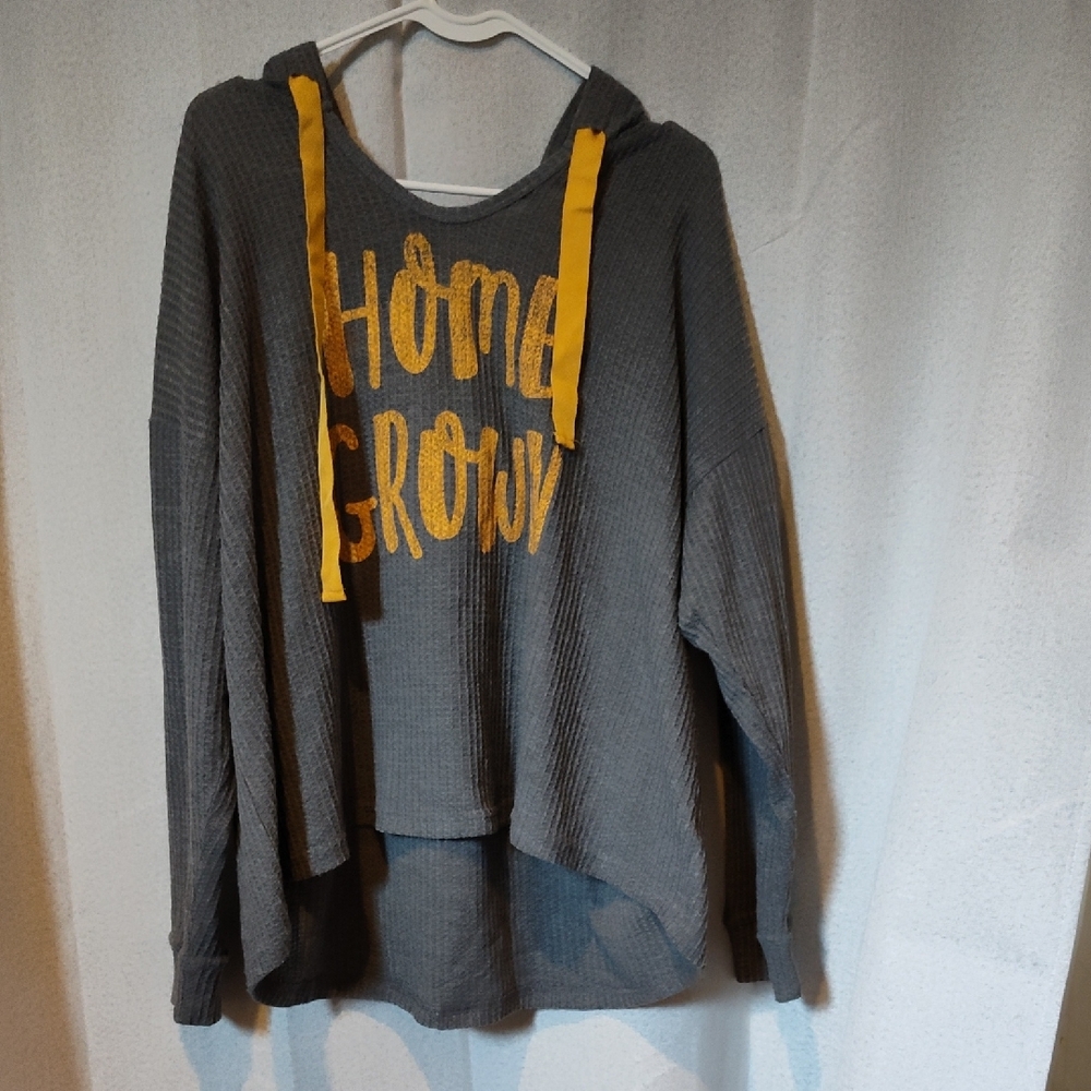 Gray Hoodie with Yellow Accents